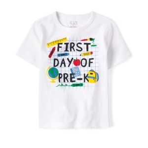NEW - The Children’s Place
Toddler Boys First Day Of Pre-K Graphic Tee - White.